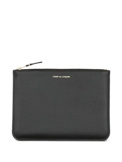 Comme Des Garçons Textured Zip Wallet In Gray
