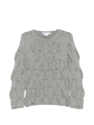 Comme Des Garçons Textured-knit Sweater In Grey