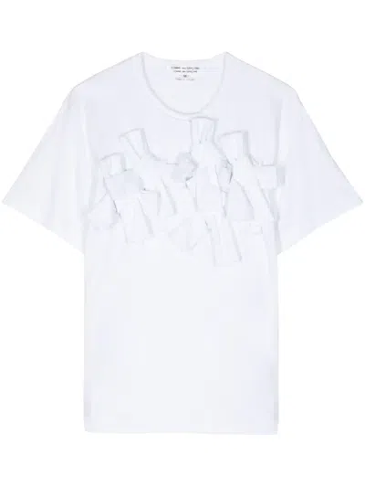 Comme Des Garçons Tie-detail Jersey T-shirt In White