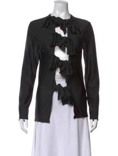 Pre-owned Comme Des Garçons Tie Neck Long Sleeve Top In Multi