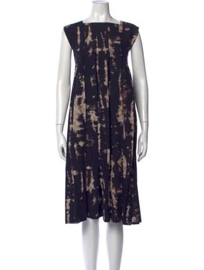 Pre-owned Comme Des Garçons Tie-dye Print Midi Length Dress In Blue