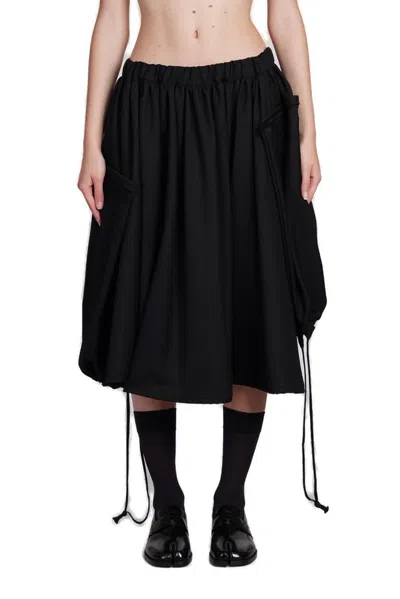 Comme Des Garçons Tiered Designed Skirt In Black