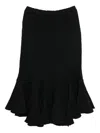 Comme Des Garçons Tiered Fishtail Skirt In Black
