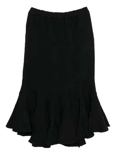 Comme Des Garçons Tiered Fishtail Skirt In Black
