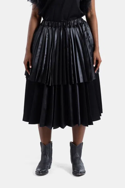 Comme Des Garçons Tiered Pleated Skirt In Black