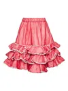 Comme Des Garçons Tiered Ruffled Skirt In Red