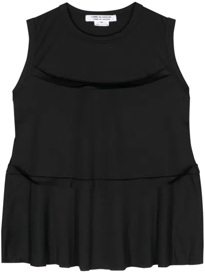 Comme Des Garçons Tiered Sleeveless Top In Black