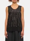 Comme Des Garçons Sequin-embelished Tank Top In Schwarz