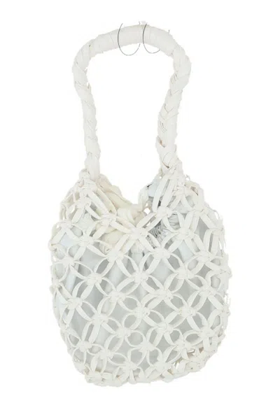 Comme Des Garçons Knotted Shouder Bag In White