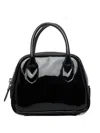 Comme Des Garçons Top-handle Patent-leather Tote Bag In Black