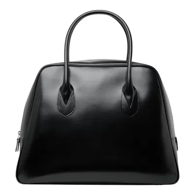 Comme Des Garçons Trapezoid Top-handle Wash Bag In Black