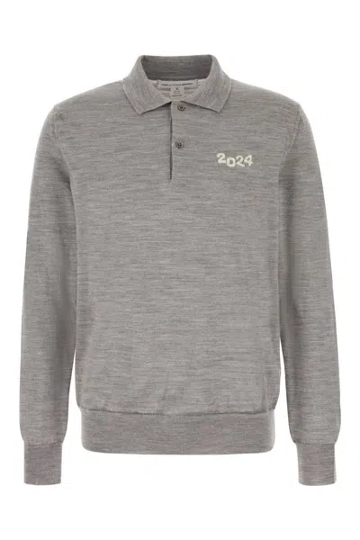 Comme Des Garçons Embroidered Detail Wool Polo Shirt In 1
