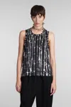 Comme Des Garçons Women's Sleeveless Metallic Print Tank Top In Black