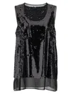 Comme Des Garçons Black Sequin Top In Black