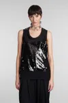 Comme Des Garçons Sequin Tank Top In Black