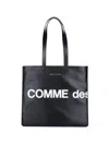 Comme Des Garçons Wallet Tote Bag Logo In Black