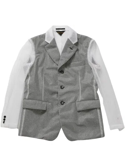 Comme Des Garçons Transparent-panelling Blazer In Black