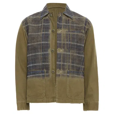 Comme Des Garçons Comme Des Garcons Tricot Check Degrade Overshirt In Green