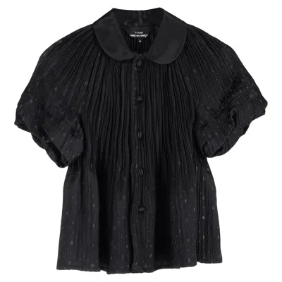 Comme Des Garçons Tricot  Peter Pan Collar Shirt In Black Cotton