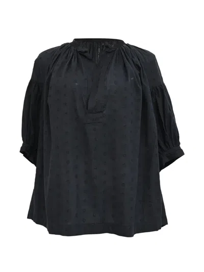 Pre-owned Comme Des Garçons Tricot Eyelet Blouse In Black