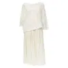 Comme Des Garçons Comme Des Garcons Tricot Raw Cotton Patchwork Trapeze Top Midi Skirt In White