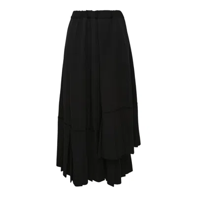 Comme Des Garçons Trimmed Pleated Skirt In Black