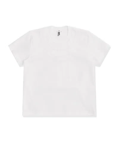 Comme Des Garçons Triple Neckline T-shirt In White