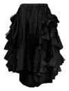 Comme Des Garçons Tropical Ruffled Trousers In Black