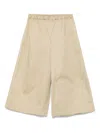 Comme Des Garçons Cotton Wide-leg Bermuda Shorts In Beige