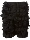 Comme Des Garçons Knee Length Ruffled Design Shorts In Black