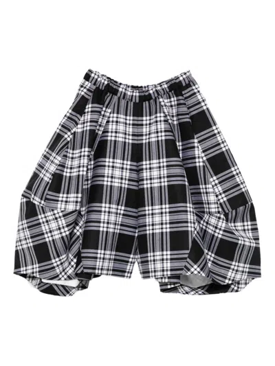 Comme Des Garçons Plaid Skorts In Black