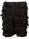 Comme Des Garçons Knee Length Ruffled Design Shorts In Black