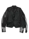 Comme Des Garçons Tulle-inserts Blazer In Black