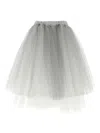 Comme Des Garçons Multilayered Asymmetric Tulle Skirt With Side Pockets In Grey