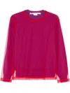 Comme Des Garçons Layered Long-sleeve Top In Red