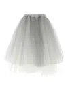 Comme Des Garçons Multilayered Asymmetric Tulle Skirt With Side Pockets In White