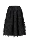 Comme Des Garçons 3d Tulle Midi Skirt In Black