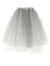 Comme Des Garçons Multilayered Asymmetric Tulle Skirt With Side Pockets In Multicolor