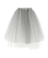 Comme Des Garçons Multilayered Asymmetric Tulle Skirt With Side Pockets In White