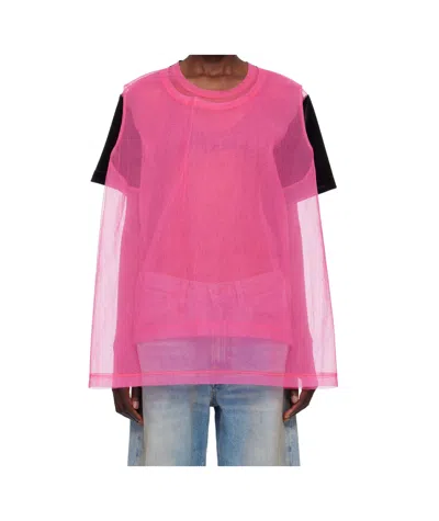 Comme Des Garçons Tulle T-shirt In Pink