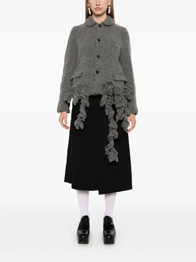 Comme Des Garçons Tweed Blazer In Grey