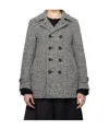 Comme Des Garçons Wool Double-breasted Coat Back Vent In Gray