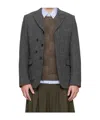 Comme Des Garçons Tweed Herringbone Blazer In Gray