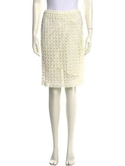 Pre-owned Comme Des Garçons Tweed Pattern Knee-length Skirt In Neutral