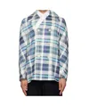 Comme Des Garçons Twill Garment Printed Blazer In Blue