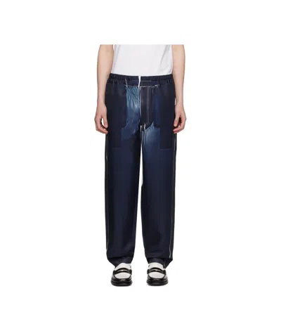Comme Des Garçons Twill Garment Printed Trousers In Black