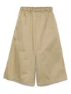 Comme Des Garçons Cotton Wide-leg Bermuda Shorts In 中性色