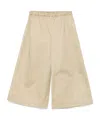 Comme Des Garçons Cotton Wide-leg Bermuda Shorts In Sand Beige