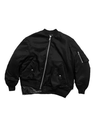 Comme Des Garçons Twisted Asymmetric Bomber Jacket In Black