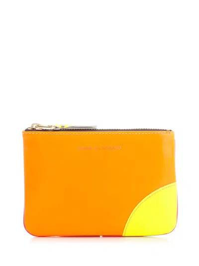 Comme Des Garçons Two-tone Leather Coin Purse Wallets Multicolor